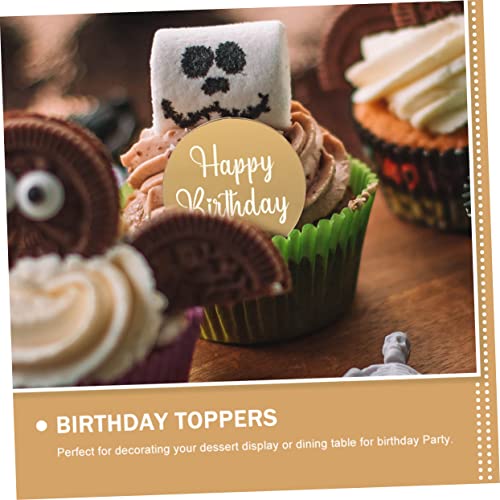STOBOK 60 Pçs Cupcake Decoração De Bolo De Aniversário Toppers De Presente Redondas Bandejas De Bolo