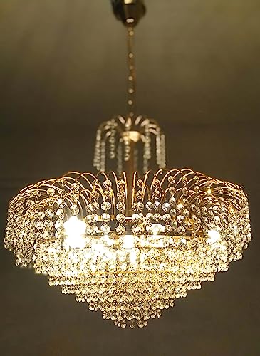 Image of LED Crystal Big Size Jhhomar Lamp Ceiling Light for Living Room /Hall /Bed Room Chandelier Ceiling Lamp (Gold, Clear