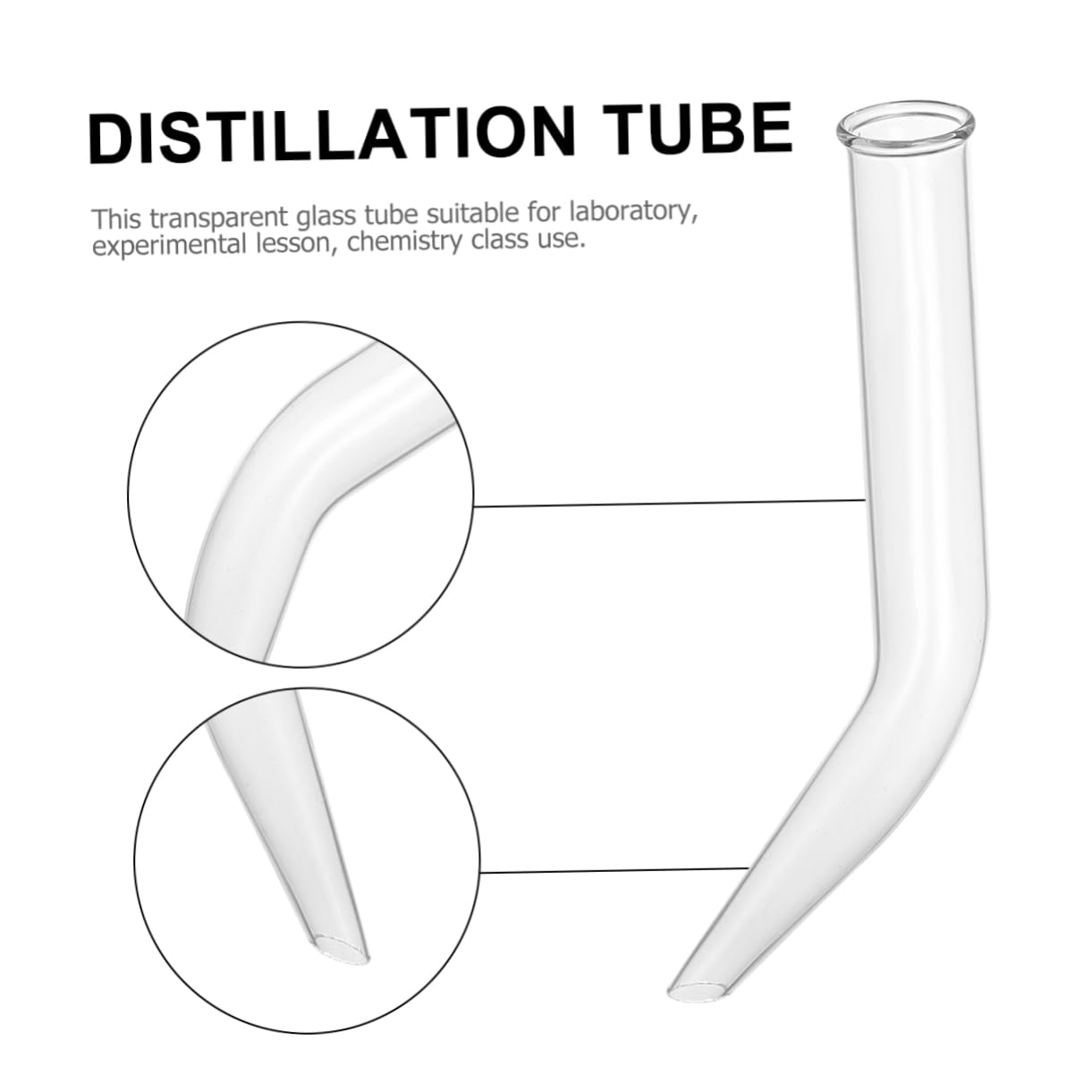 VILLFUL 5pcs Glass Ox Horn Tube Transparent Glass Experiment Lesson Supplies Chemistry Class Equipment Glass Tube