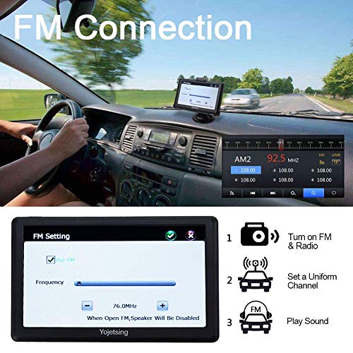 YoJetSing GPS Navigation for Car,Truck GPS 7 Inch HD GPS Navigator, Built-in 256MB+8GB Vehicle Navigation System, Voice Reminding
