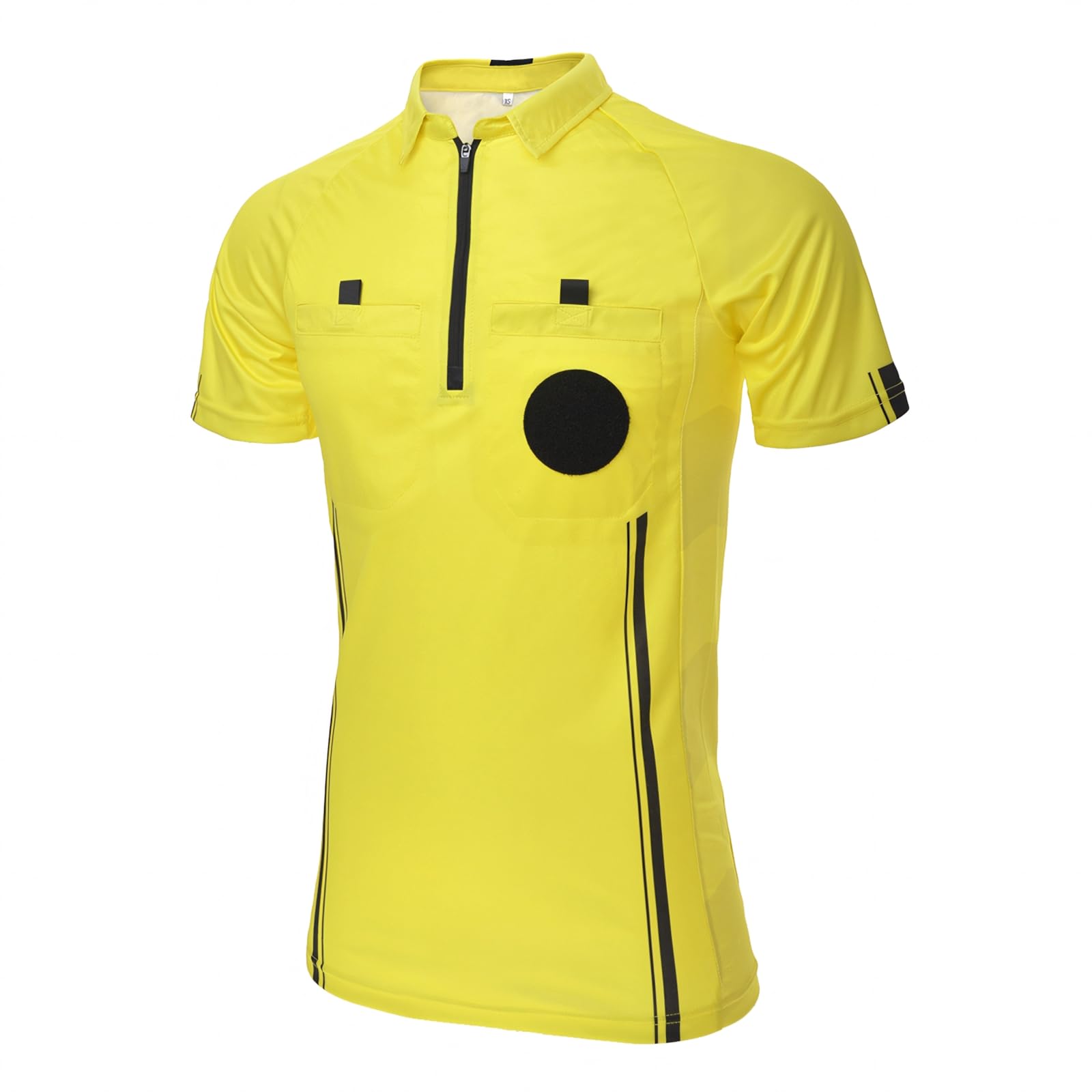TopTie Camiseta Manga Corta Camisetas árbitro Disfraz Deporte Ropa Camisetas fútbol Polo T-Shirts con Dos bosillos Cremallera 1/4
