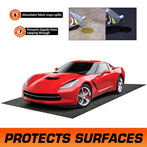 Armor All Original Garage Floor Mat, (17' X 7'4"), (Includes Double Sided Tape), Protects Surfaces, Transforms Garage - Absorbent/Waterproof/Durable (Usa Made) (Charcoal) #TOP1