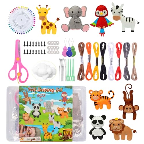 Set temático de animales fieltro para decorar el dormitorio infantil en casa