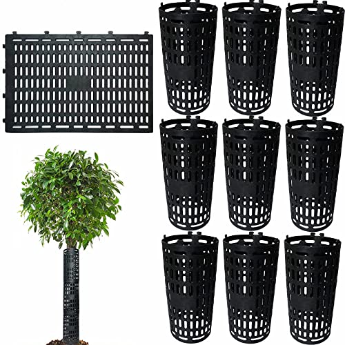 CuisinSmart Lot de 10 protège-troncs d'arbre en spirale pour protéger l'écorce, en vert, protège-troncs ajustables en maille pour les semis et les jeunes...