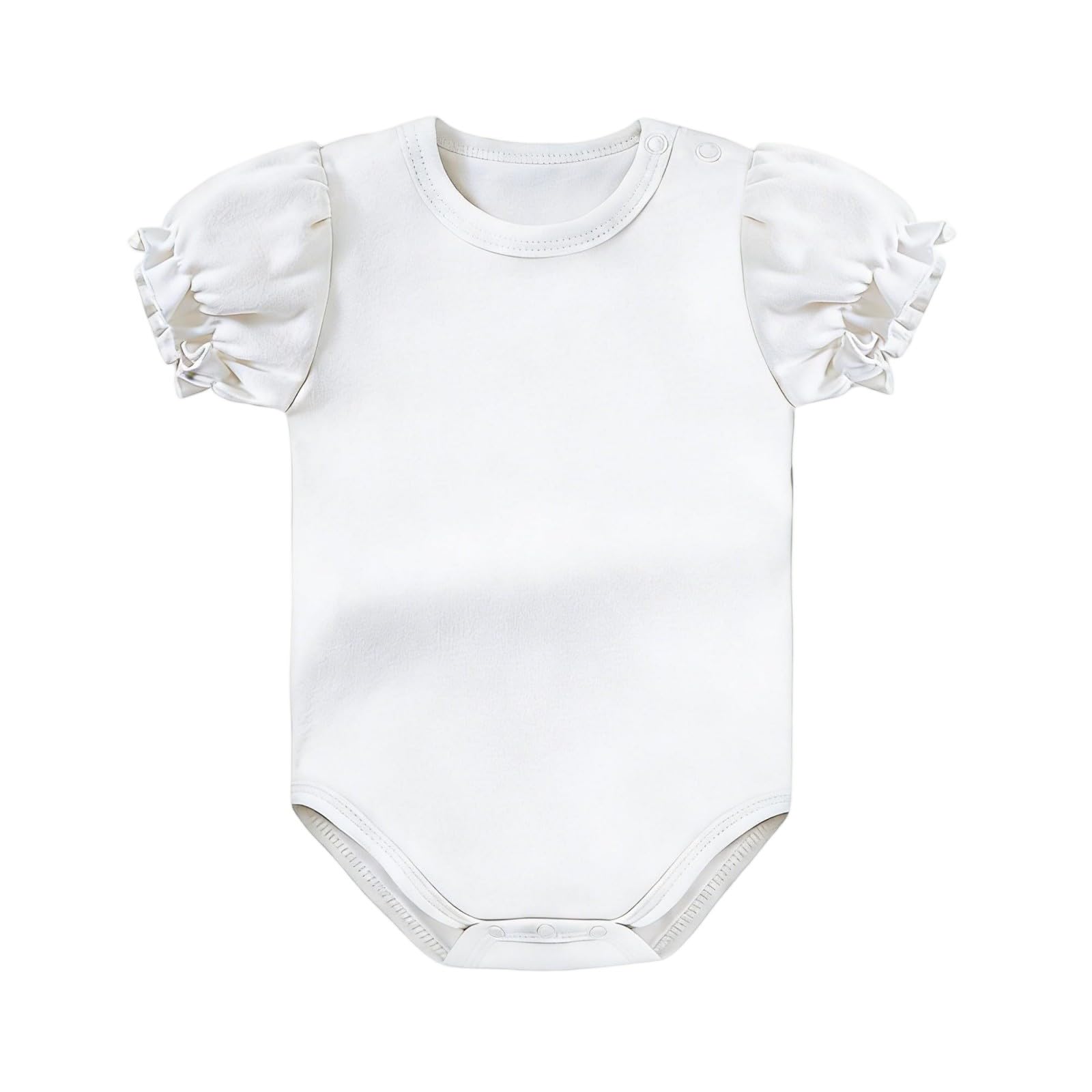 Infant Baby Girl Boy Romper Puff Short Sleeve Bodysuit Tops Toddler Kids Cotton One Piece Jumpsuit 3-24M