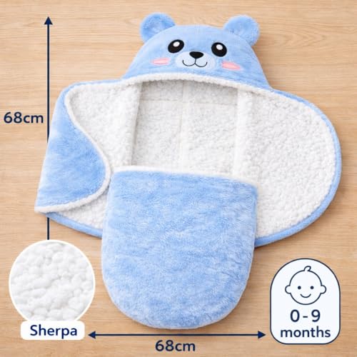 Image of BRANDONN Baby Blanket Newborn Combo Gift Pack of Swaddle Wrapper, 0-9 Months, Length 68 cm x Width 68 cm, Pack of 2 Pcs.