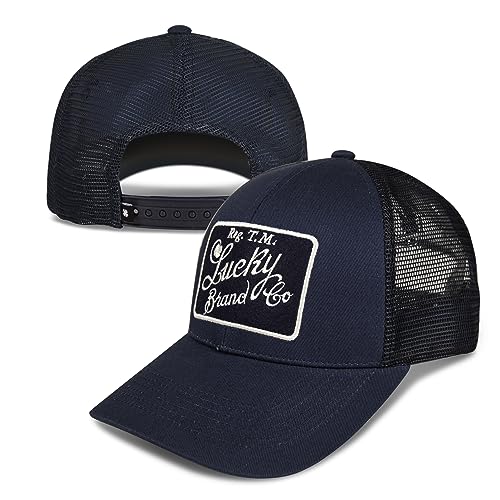 Image of Lucky Brand Trucker Hat | Snapback | Adjustable | Mesh Back | Retro | Baseball Cap | Golf | Fishing | American Heritage