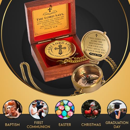 Brújula de Bolsillo de Latón Grabada miniatura 4