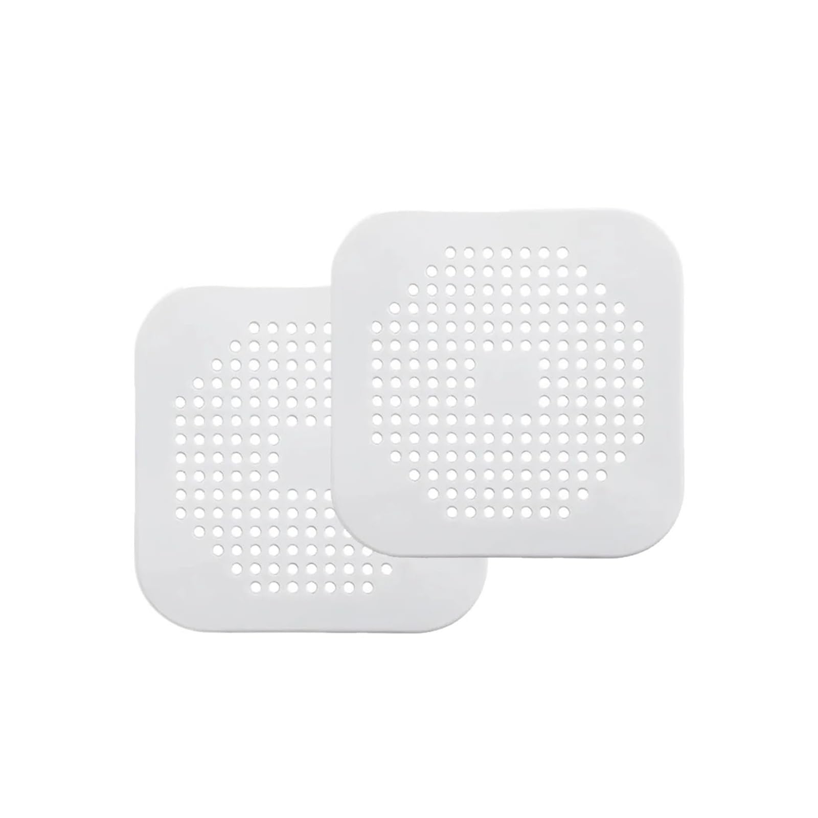 8pcs Shower Drain Cover Hair Catcher Flat Silicone Stopper for Bathroom Kitchen Sink Bathtub Strainer TPR Protector For Kitchen(White)