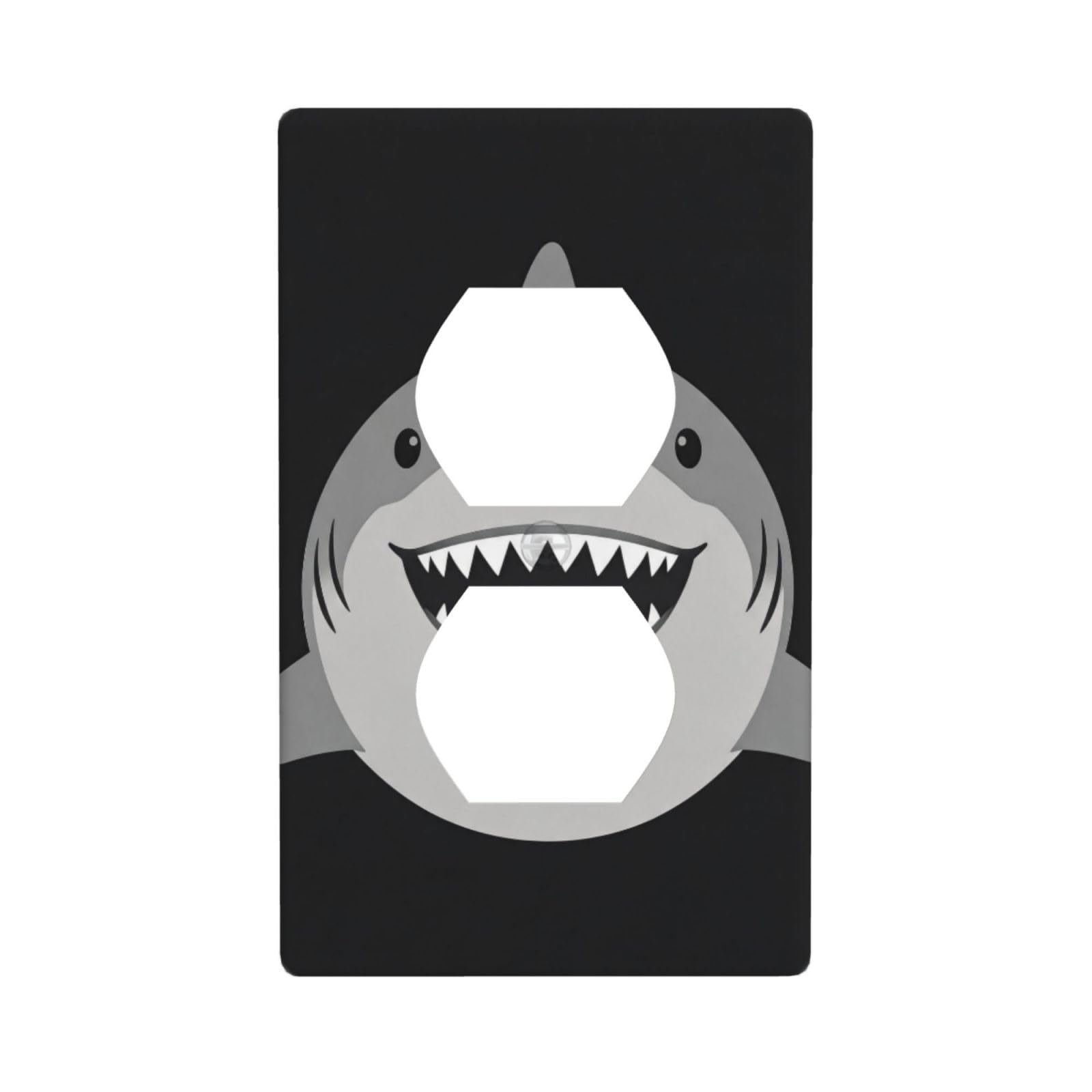 Shark Smile Unbreakable Polycarbonate Switch Plate-1 Gang Screwless Wall Plate for Home Office