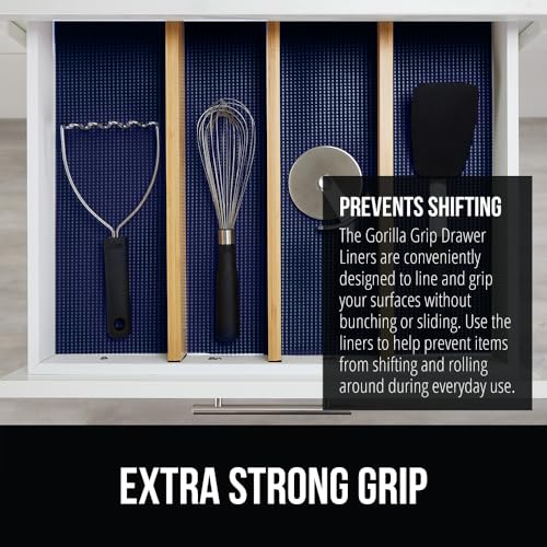 image for GORILLA GRIP powerGRIP Drawer Shelf and Cabinet Liner, Thick Strong Ho