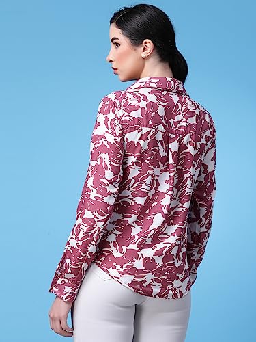 Image of OOMPH! Women's Cotton Regular Fit Floral Button Down Shirt