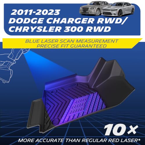 Image of Michelin Vehicle Mats for 2011-2023 Dodge Charger /Chrysler 300 RWD(4 Piece) | All-Weather TPE Custom Fit Liner, Premier