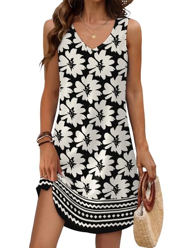 Image of Aokosor Womens Summer Dresses 2026 Loose V Neck Sleeveless Dress Sundresses Swimsuit Coverup Vacation Outfits
