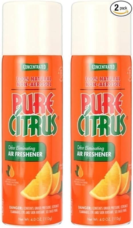 Pure Citrus Air Fresher 4.0oz (2 Packs) - Pure Citrus Orange Spray (Packaging May Vary)