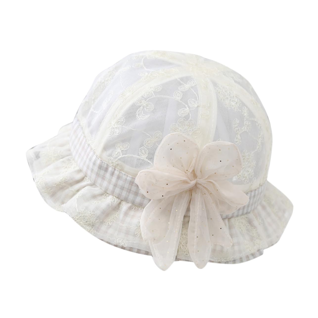 Sosoport Elastic Rope Baby Comfortable Safe Fisher Hat for Baby Summer Hat Printing Beige