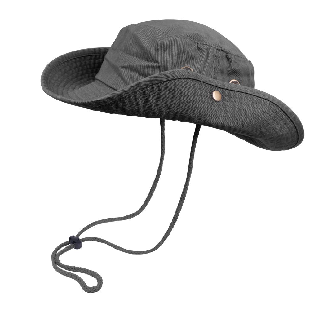 Bucket Hats with String Wide Brim Hiking Fishing UV Sun Protection Safari Unisex Boonie