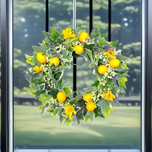 Couronne de citrons artificiels, l'esprit des vacances en Italie sur votre porte d'entrée - 5