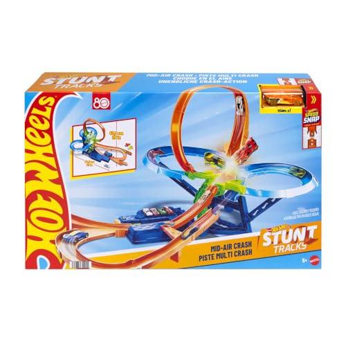 Hot Wheels Choque en el aire Conjunto de pista y coche de juguete, pista de acrobacias con un coche metálico a escala 1:64 con propulsor motorizado para correr y realizar acrobacias sin parar, JKJ78 Hot Wheels Choque en el aire Conjunto de pista y coche de juguete, pista de acrobacias con un coche metálico a escala 1:64 con propulsor motorizado para correr y realizar acrobacias sin parar, JKJ78