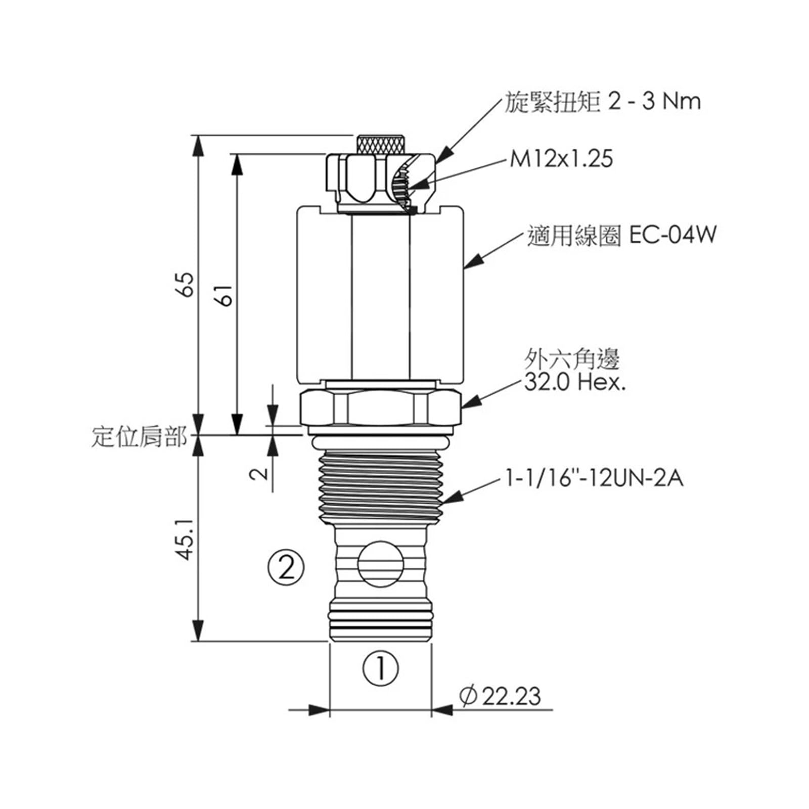 Bobina della valvola a Cartuccia filettata dell'elettrovalvola EC04W(Valve Coreand A Set)