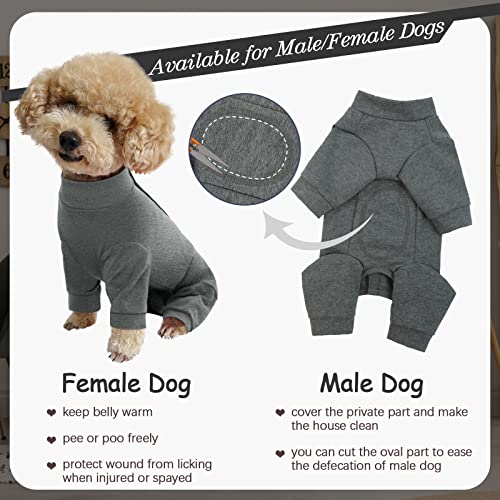 Kuoser Hundebody nach op, Medizinischer Body Hund,Hunde Schlafanzüge, Hundebody nach kastration, Anti-Lecken Wundschutz,Kegel-Alternative (3XL,Grau)