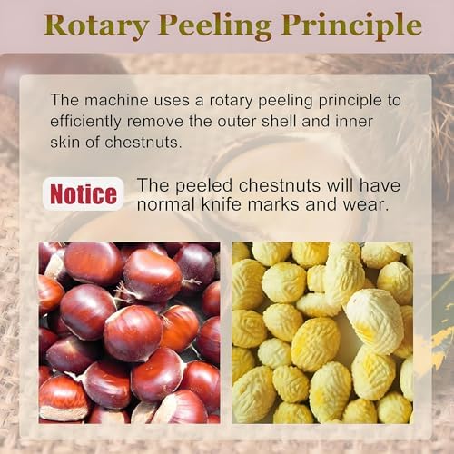Upgrade Chestnut Peeler Machine, 220V/12V Efficient Commercial Shelling Device, Fast & Gentle Chestnut Peeling, Easy to Use, Perfect for Chestnuts (12V/No Battery)
