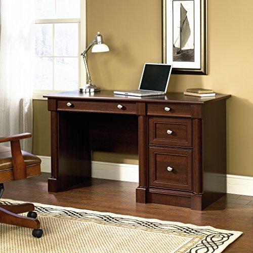Sauder 412116 Palladia Computer Desk With Drawers, Home Office Desk With File Cabinet Storage Drawer, Cable Management, Keyboard Tray, In Select Cherry Finish thumb #1