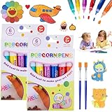 Eurmali 12PCS Puffy Pens, Magic Puffy Pens for Kids, Popcorn Pens, DIY Bubble Popcorn Drawing Pens, Popcorn Colors Pens, Puffy Bubble Pen Puffy 3D Art Safe Pen for Kids Birthday Christmas Gift
