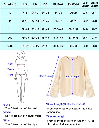 Kate Kasin Fringe Long Sleeve Sweater Chunky Cable Knit Oversized Pullover Jumper Tops Brown #TOP5