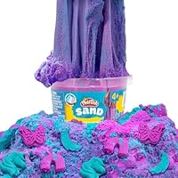 Play-Doh Sand Bucket, Teal and Purple Cotton Candy Scented, 1.5 Pounds of Play Sand in Resealable Bucket with Magical Molds on The Lid, Creativity for Kids Sensory Bin, Kids Sensory Toys