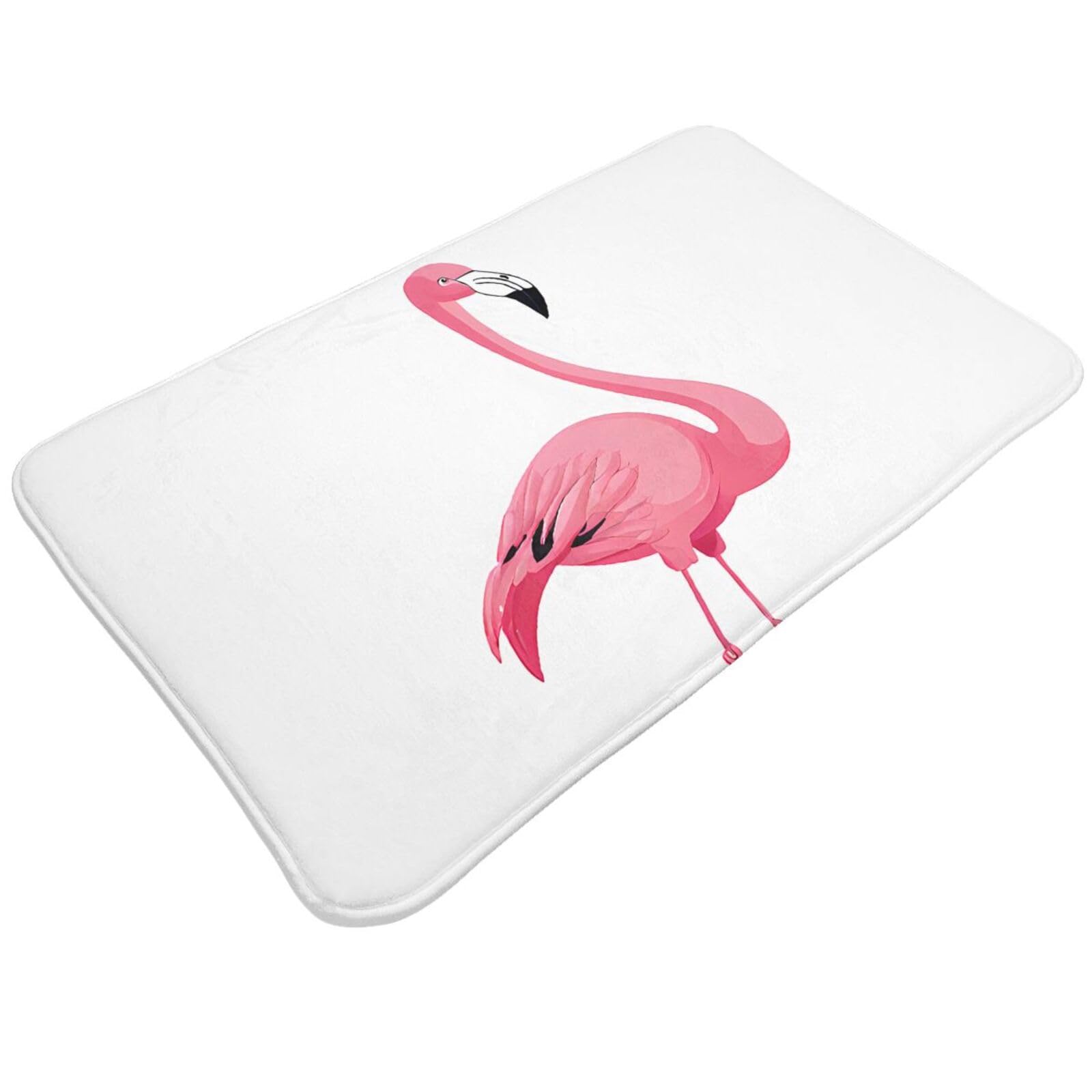 Flamingo Print Living Room Bathroom Kitchen Anti Slip and Absorbent Carpet, Indoor Entrance Door Muddy Floor Mat, Ultra Soft Washable Carpet 21x31.5 Inches
