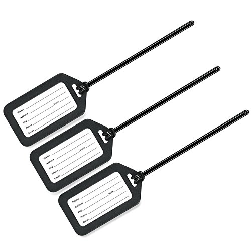 Mifflin-Usa Luggage Tags (Black, 6 Pk), Bag Tag For Baggage, Suitcase Tags Bulk #TOP6