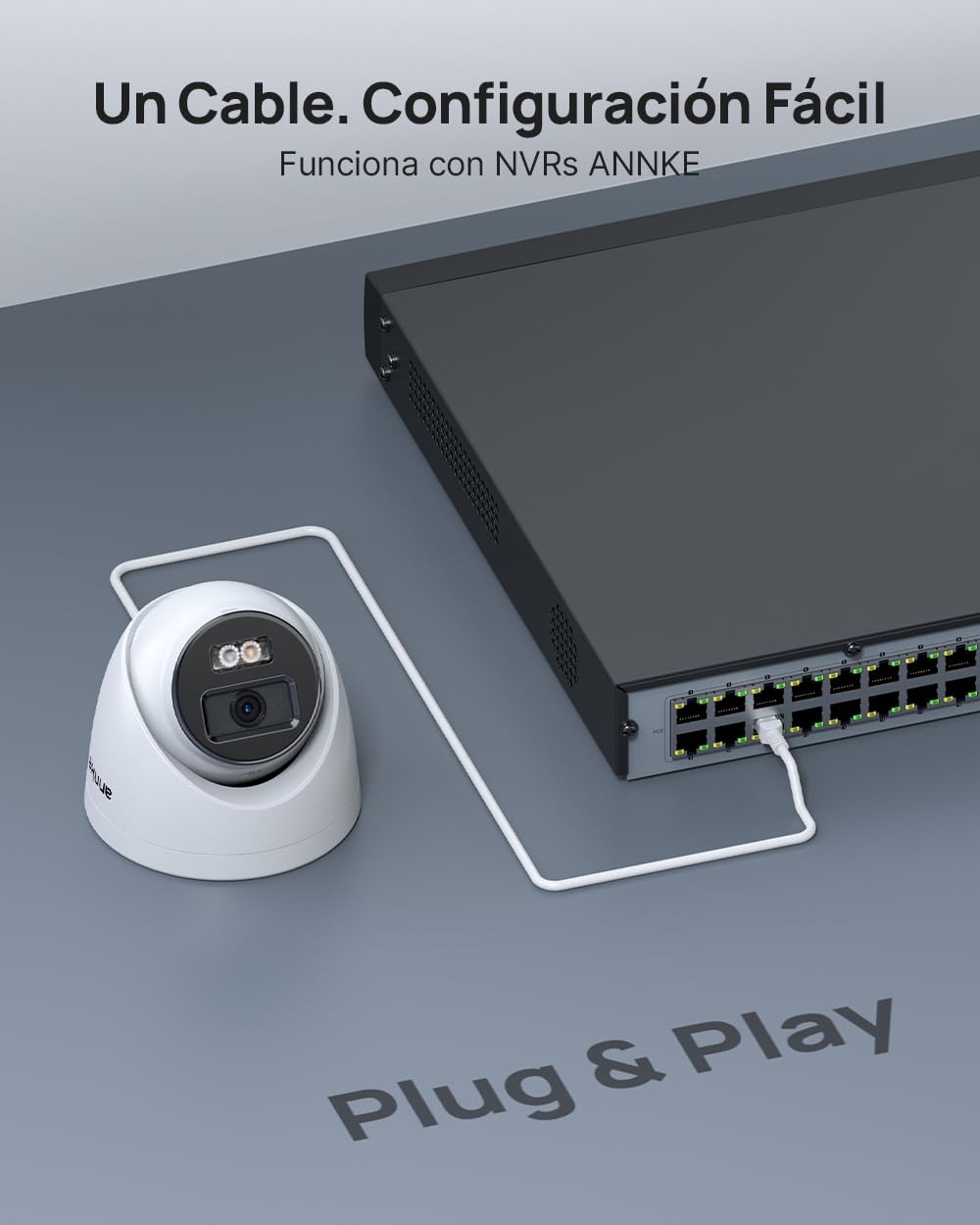 ANNKE Kit de vigilancia 16 canales 4K, 8 cámaras IP PoE 8MP, detección IA persona/vehículo, visión nocturna color 30m, HDD 4TB, IP67