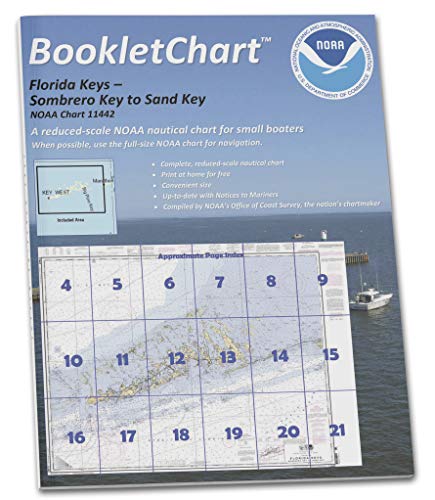 Paradise Cay Publications NOAA BookletChart 11442: Florida Keys Sombrero Key to Sand Key, Handy 8.5