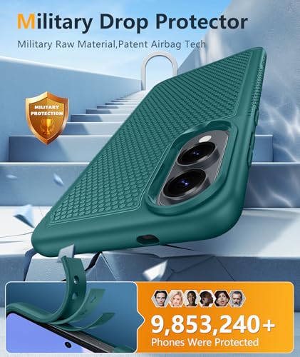 Image of FNTCASE for Samsung Galaxy S25-Edge Case: Lightweight Cell Phone Cover Military Grade Drop Protection with Non Slip Textured Back | Rugged Shockproof Protective Bumper Cases(Green)