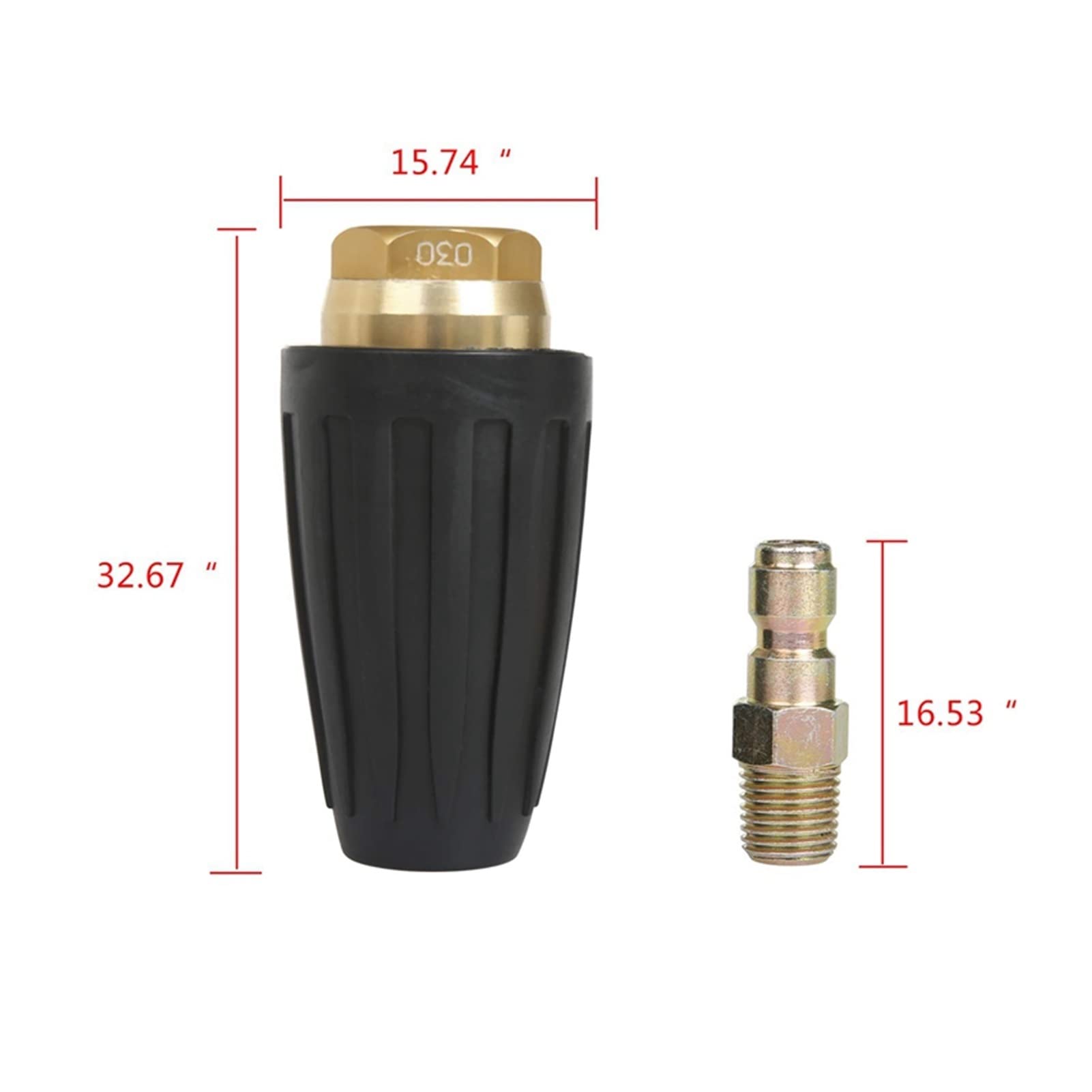 XENITE Boquilla de inyección de Combustible 2X Boquilla De Turbo De Lavadora De Presión Universal para Accesorios De Salida De Alta Presión Rotario 3.0 Orificio 1/4 Pulgadas 3000 PSI