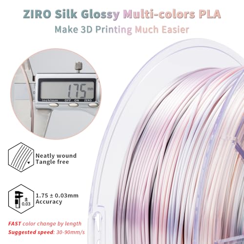 Image of ZIRO 3D Printer Filament PLA, Fast Color Change Silk, 1KG Earth Tone