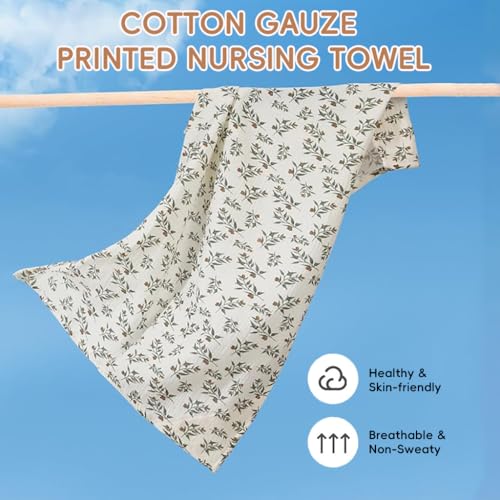 Image of SNOWIE SOFT 84x59CM Muslin Nursing Cover for Breastfeeding, Breathable 100% Cotton Breastfeeding Cover with Rigid Hoop for Mother Nursing Apron New Nom Essentials