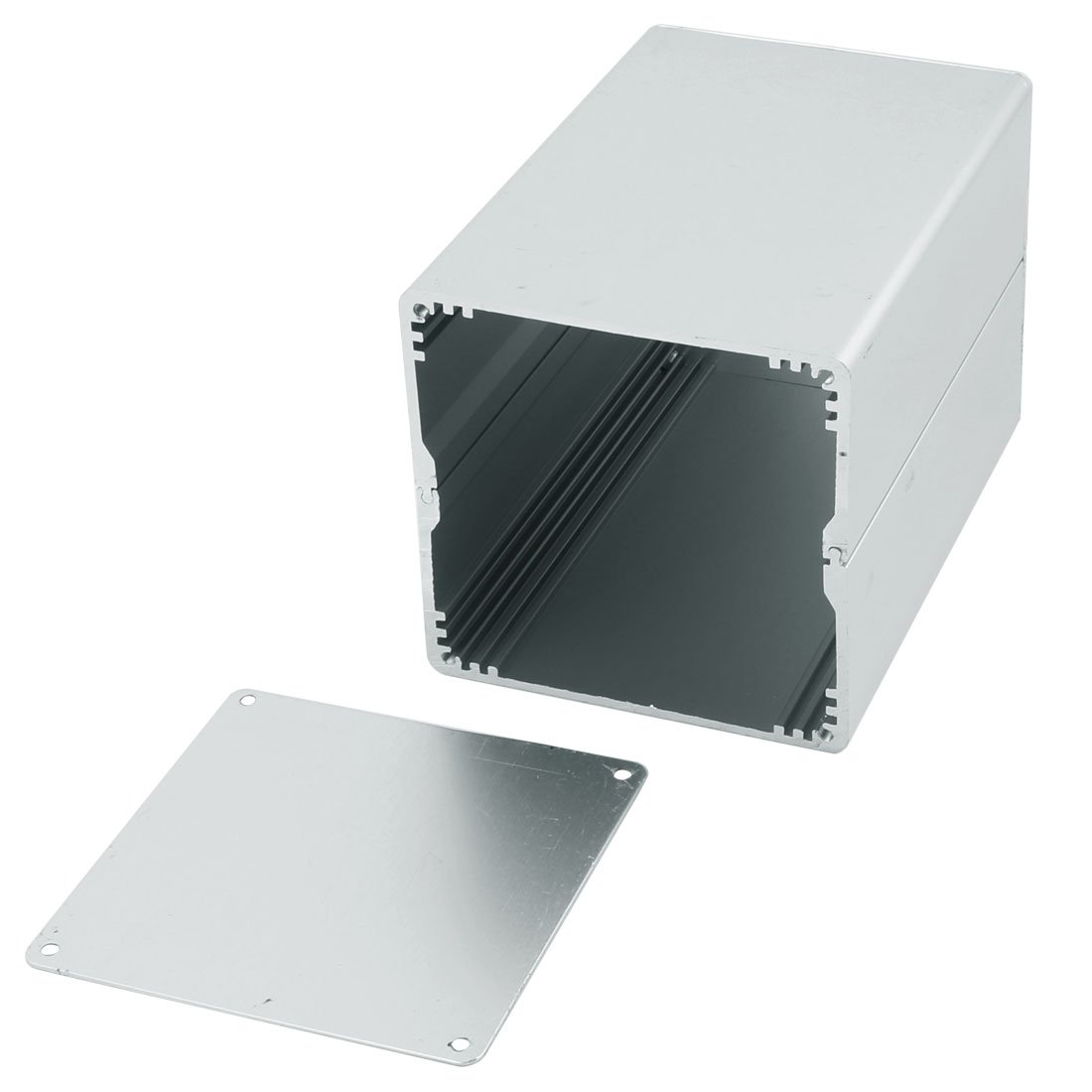 Aexit 90 X 90 X 130mm Multi-purpose Electronic Extruded Aluminum Enclosure Case Silver Tone (3514709addd45d191d683914bba3a9c0)