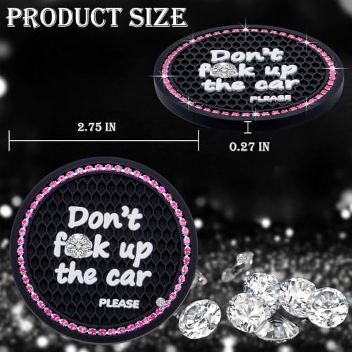 2PCS Portavasos con Rhinestone para Carro 2.75 pulg miniatura 2