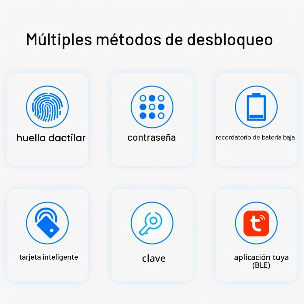 Cerradura de Puerta Inteligente Con Huella Digital, Teclado y Manija - Cerrojo Electrónico