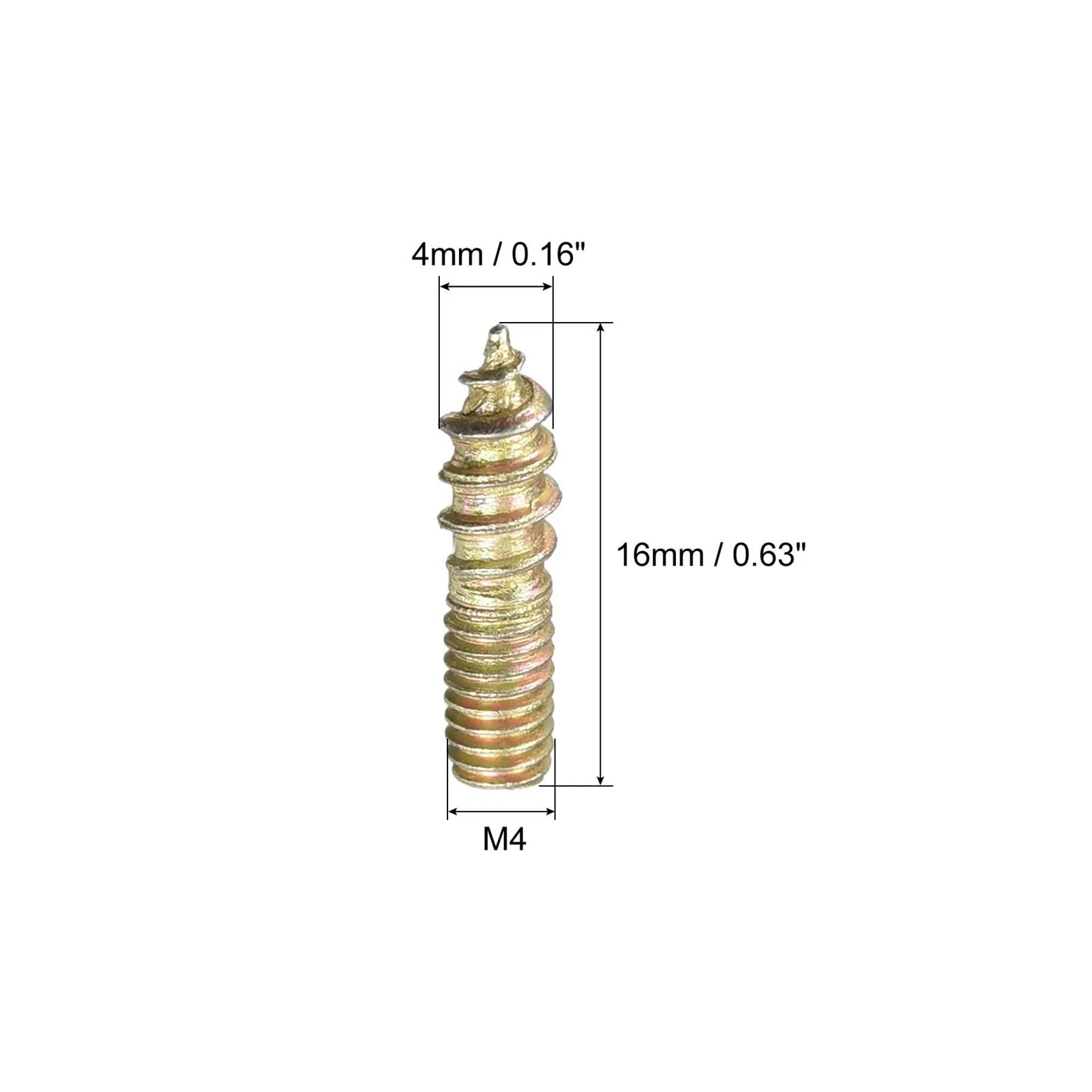12-120 pz M4 M5 M6 M8 M10 Doppio Attacco Filo Viti di Tassello Bulloni Gancio for Mobili In Legno di Collegamento 16mm-120mm di Lunghezza(M5x25mm 120pcs)