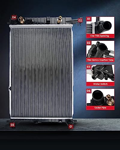 Image of KAX Radiator, 2765 OE Style Bolt-On Aluminum Core Radiator Replacement Aura 2007-2009, G6 2006-2010, Malibu 2008-20122.4L 3.6L, 26-11 /16 inchW, 14-1 /2 inchH, 1-5 /16 inchInlet, 1-5 /16 inchOutlet