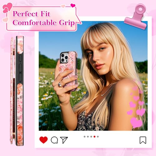 ZCDAYE Wallet Case with Card Holder for iPhone 13 Pro Max, Pink Flowers - image 5