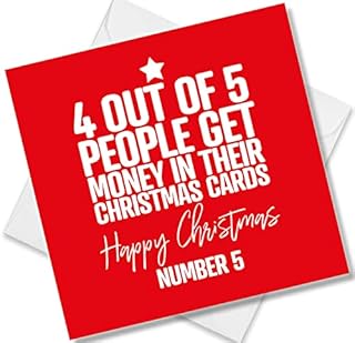 Punkcards - Funny Christmas Cards - 4 Out Of 5 People Get Money in their Christmas Cards - Funny Xmas Humour - Festive Card for him her - For Friends 2021