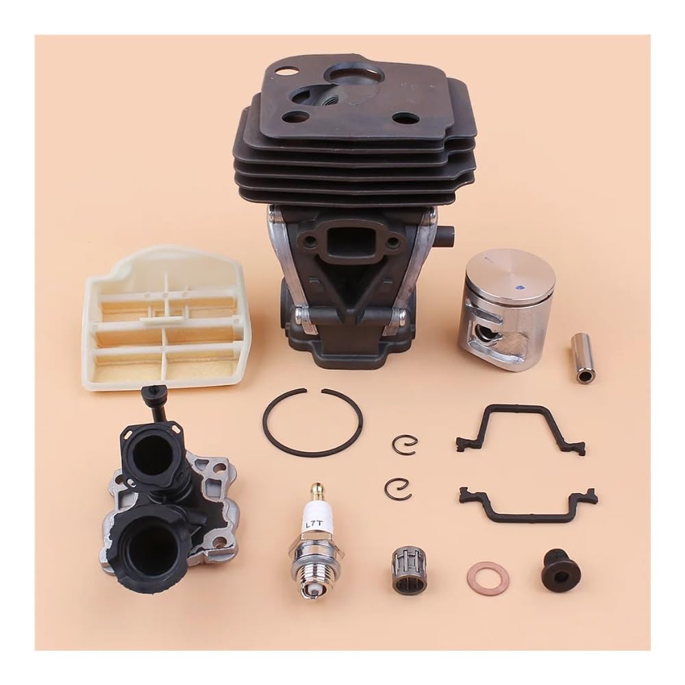 Kit de colector de admisión de filtro de aire de pistón de cilindro de 42 mm for motor de motosierras de gasolina 445 E 445E Piezas de reconstrucción de motosierras Piezas de repuesto