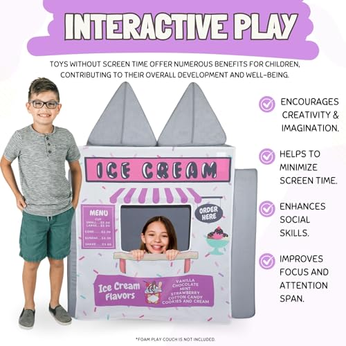 Image of Couch Swag Play Panel for Childrens Foam Sofa Kids Couch (Ice Cream Store)