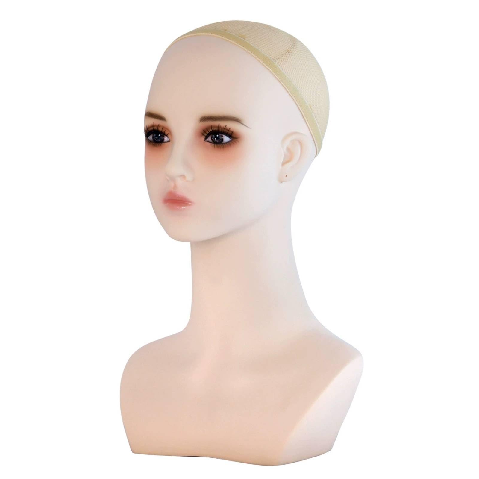 Amagogo Testa Manichino per Cosmetologia Testa per Parrucchieri Testa Vetrina per Parrucche Busto Display per Accessori in PVC Struttura Stabile Forma