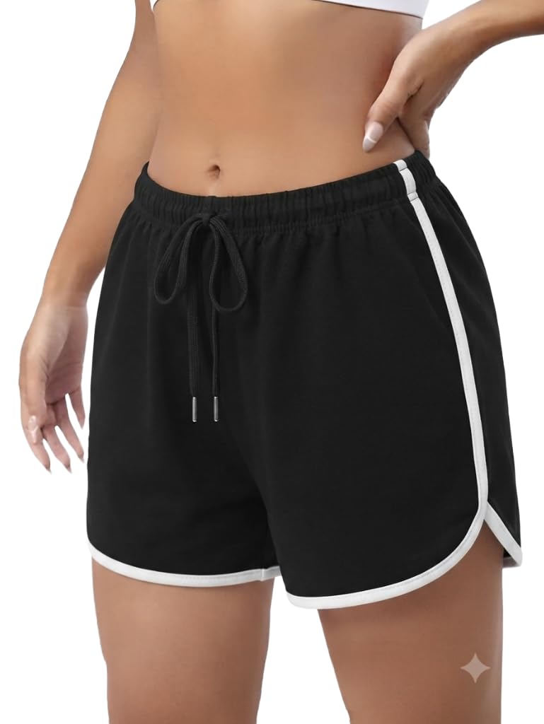 diaz Women's Cotton Shorts | Shorts for Women | Women's Gym Shorts | Running Shorts for Women | Workout Shorts | Yoga Shorts | High Waist Shorts | Elastic Waist Casual Shorts-picture-22