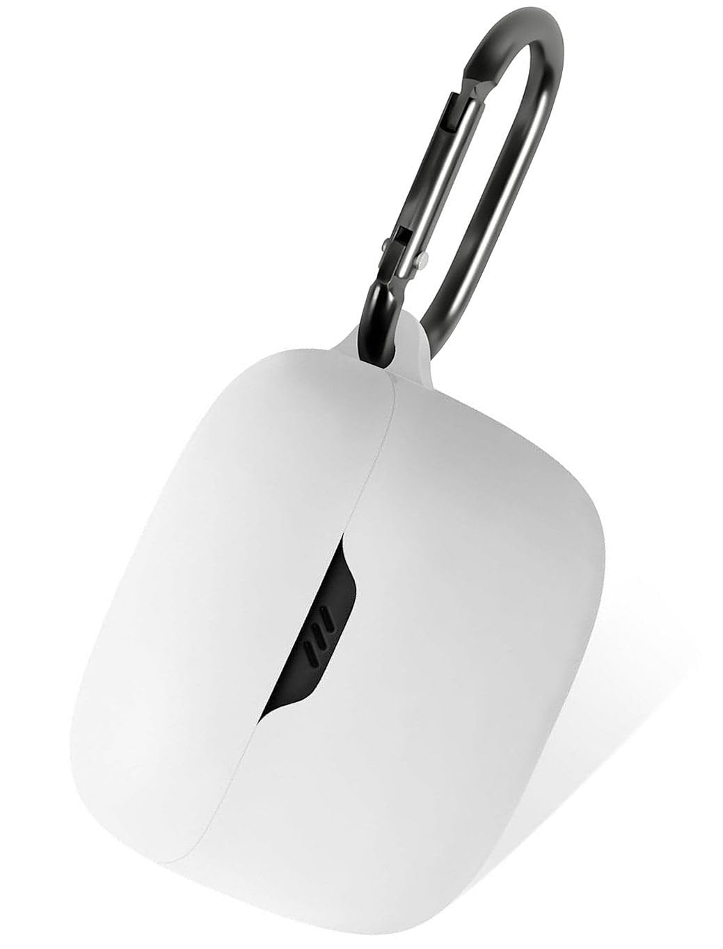 Geiomoo Silicone Case for JBL Tune Beam, Protective Cover with Carabiner (White)